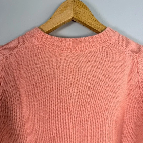 Juicy Couture Pink Cashmere Wool Sweater Pullover Embroidered Crew Women Medium - Picture 8 of 14